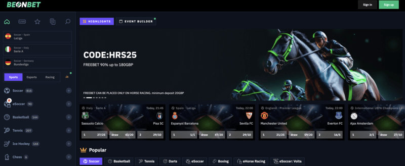 BeonBet non GameStop betting site